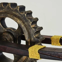 Lampes Industrielles-hofstein Suspension Taktak Vieux laiton, Bois foncé, 2 lumières