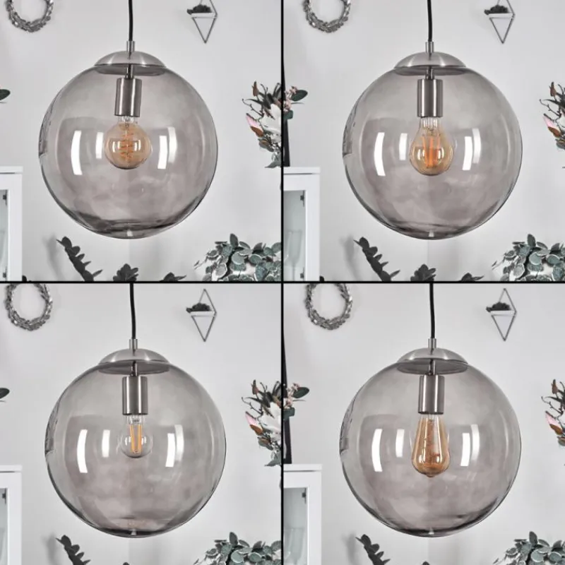 Suspension Verre Fumé-hofstein Suspension Talauta Nickel mat, 1 lumière