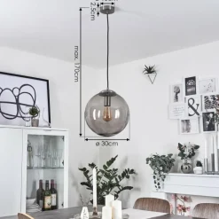 Suspension Verre Fumé-hofstein Suspension Talauta Nickel mat, 1 lumière