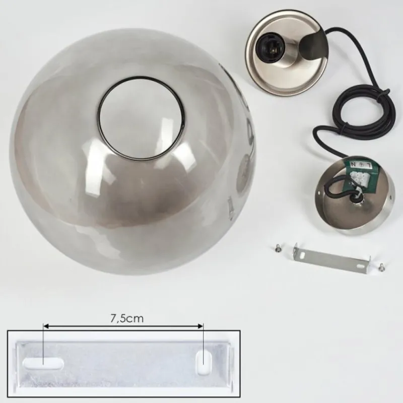 Suspension Verre Fumé-hofstein Suspension Talauta Nickel mat, 1 lumière