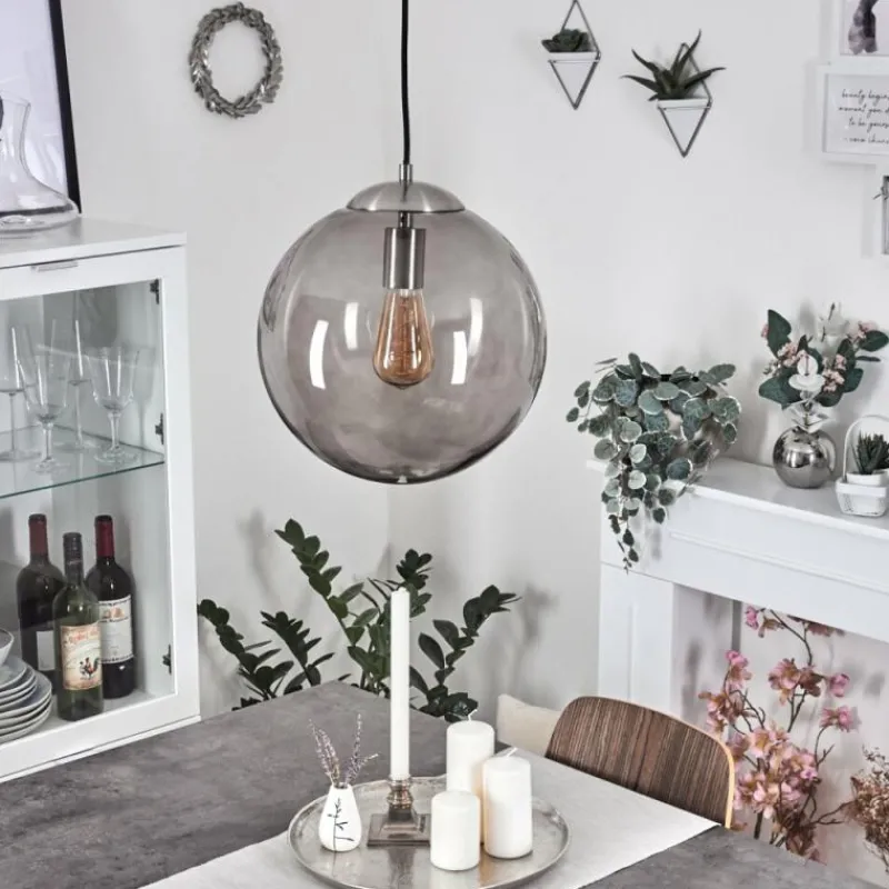 Suspension Verre Fumé-hofstein Suspension Talauta Nickel mat, 1 lumière