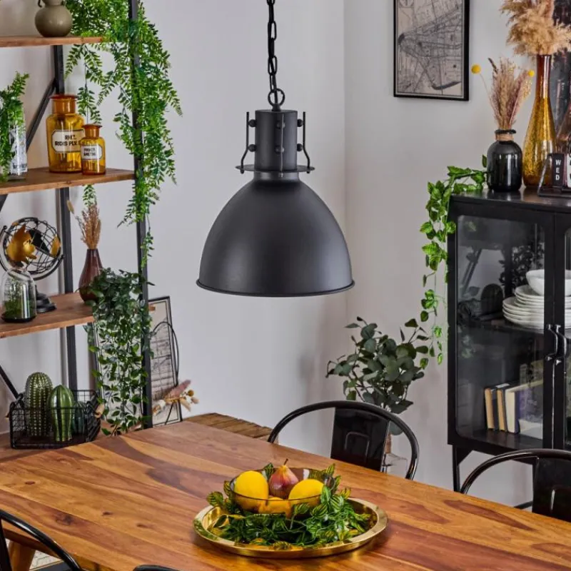 Lampes Industrielles-hofstein Suspension Tallaa Noir, 1 lumière