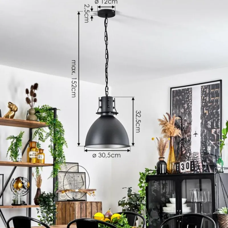 Lampes Industrielles-hofstein Suspension Tallaa Noir, 1 lumière