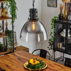 Suspension Verre Fumé-hofstein Suspension Tallaa Noir, 1 lumière