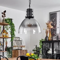 Suspension Verre Fumé-hofstein Suspension Tallaa Noir, 1 lumière