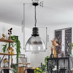 Suspension Verre Fumé-hofstein Suspension Tallaa Noir, 1 lumière