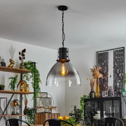 Suspension Verre Fumé-hofstein Suspension Tallaa Noir, 1 lumière