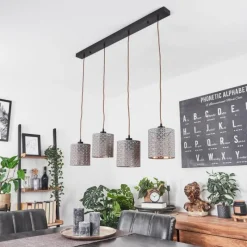 Lampes En Tissu-hofstein Suspension Tallaboa Brun, Noir, 4 lumières