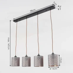 Lampes En Tissu-hofstein Suspension Tallaboa Brun, Noir, 4 lumières