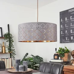 hofstein Suspension Tallaboa Gris, Cuivre, 1 lumière* Suspensions