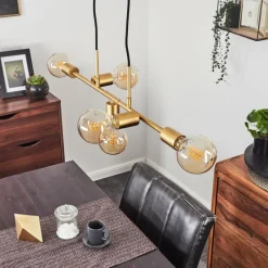 Lampes Vintages & Rétros-hofstein Suspension Talmage Laiton, 5 lumières