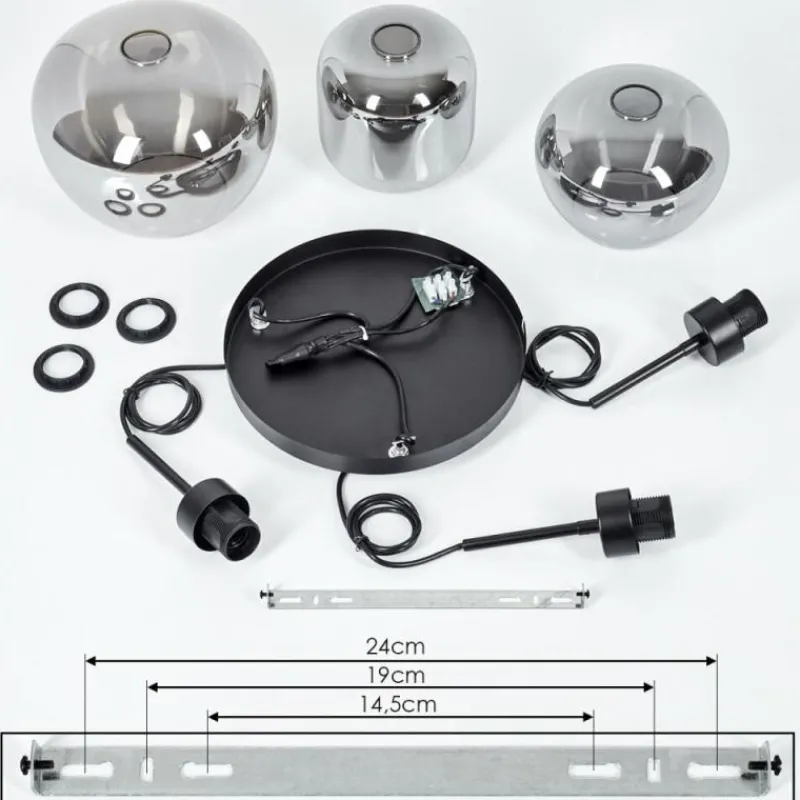 hofstein Suspension Talok Fumé, 3 lumières