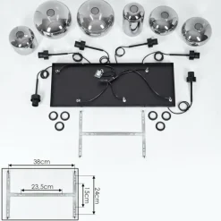 hofstein Suspension Talok Fumé, 6 lumières