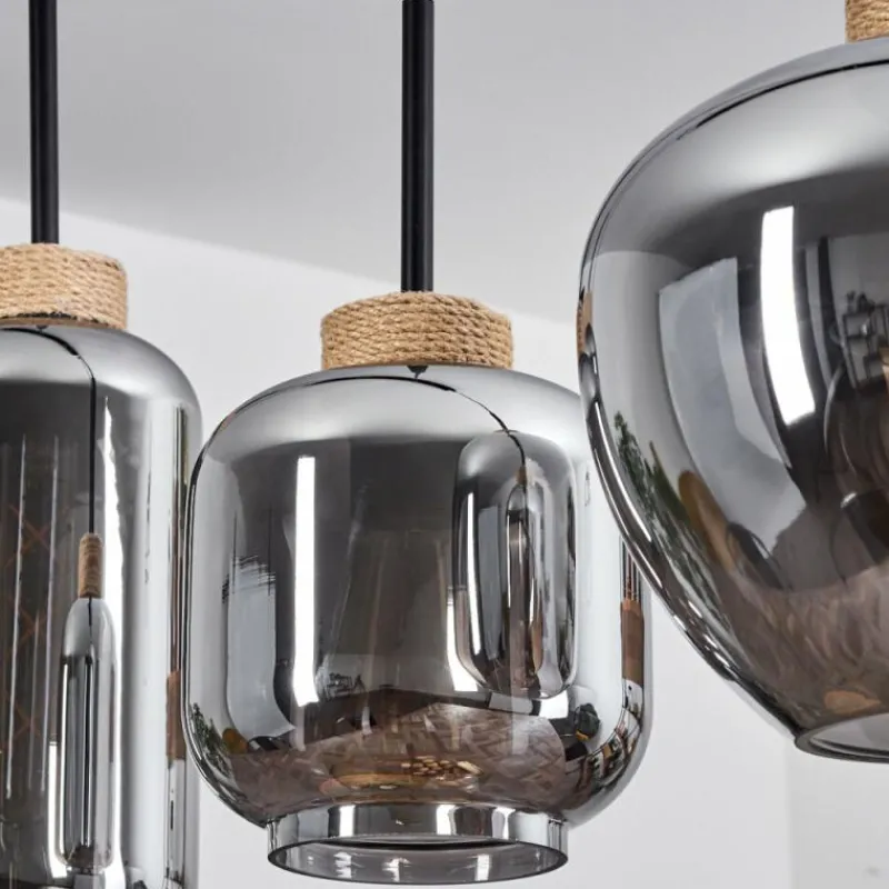 Suspension Verre Fumé-hofstein Suspension Talok Noir, 4 lumières