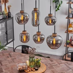 Suspension Verre Fumé-hofstein Suspension Talok Noir, 6 lumières