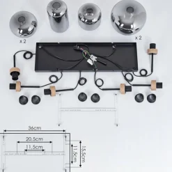 Suspension Verre Fumé-hofstein Suspension Talok Noir, 6 lumières