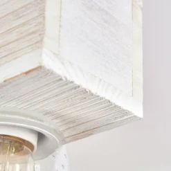 Luminaires Scandinaves-hofstein Suspension Tapso Bois clair, Blanc, 4 lumières