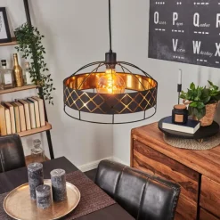 Lampes En Tissu-hofstein Suspension Tarasp Noir, 1 lumière