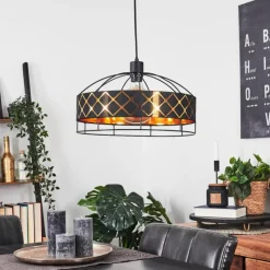 Lampes En Tissu-hofstein Suspension Tarasp Noir, 1 lumière