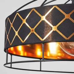 Lampes En Tissu-hofstein Suspension Tarasp Noir, 1 lumière