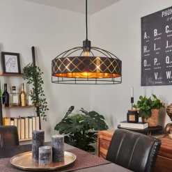 Lampes En Tissu-hofstein Suspension Tarasp Noir, 1 lumière