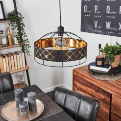 Lampes En Tissu-hofstein Suspension Tarasp Noir, 1 lumière