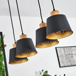 Lampes Dorées-hofstein Suspension Tatodere Brun, Noir, 4 lumières