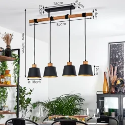 Lampes Dorées-hofstein Suspension Tatodere Brun, Noir, 4 lumières