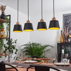Lampes Dorées-hofstein Suspension Tatodere Brun, Noir, 4 lumières