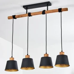 Lampes Dorées-hofstein Suspension Tatodere Brun, Noir, 4 lumières