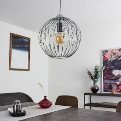 Lampes Vintages & Rétros-hofstein Suspension Tawasu Chrome, 1 lumière