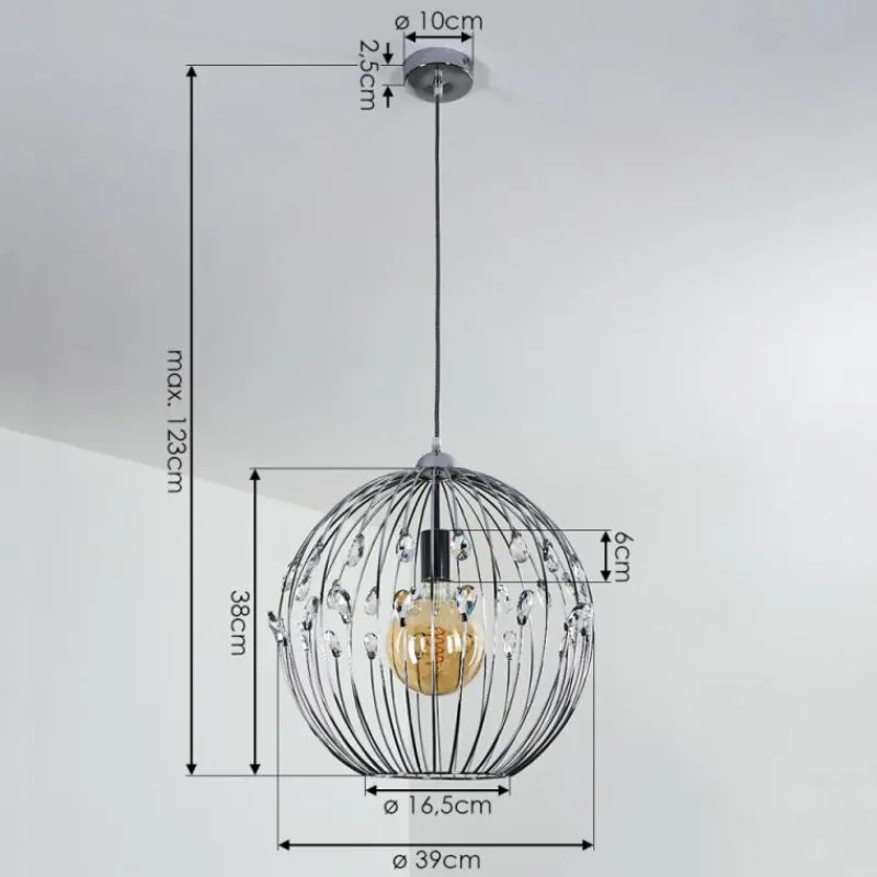 Lampes À Boules-hofstein Suspension Tawasu Chrome, 1 lumière