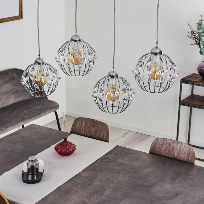 Luminaires Scandinaves-hofstein Suspension Tawasu Chrome, 4 lumières