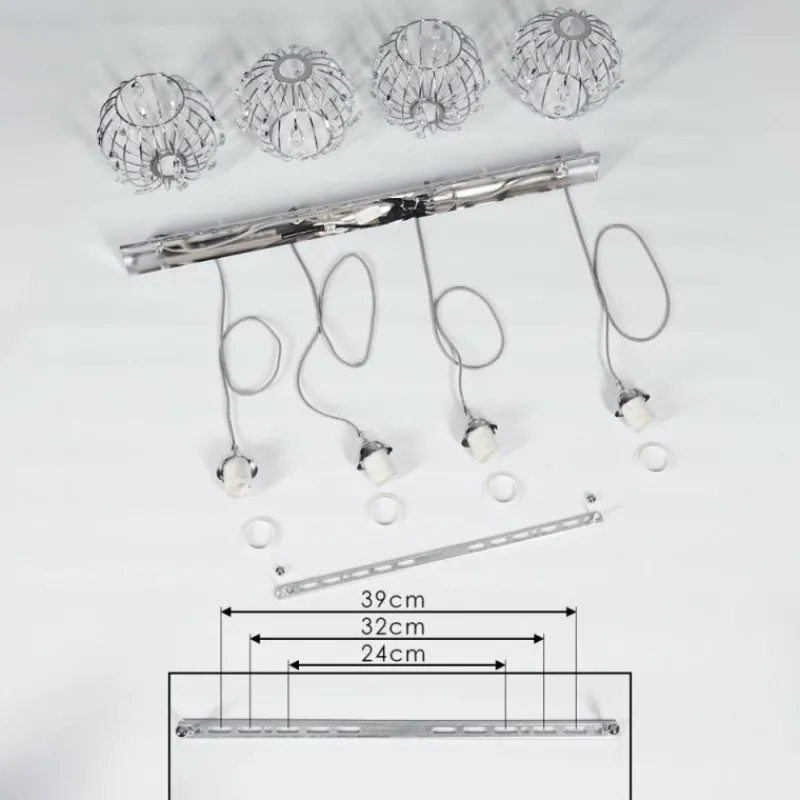 Luminaires Scandinaves-hofstein Suspension Tawasu Chrome, 4 lumières