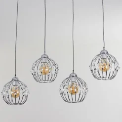 Luminaires Scandinaves-hofstein Suspension Tawasu Chrome, 4 lumières