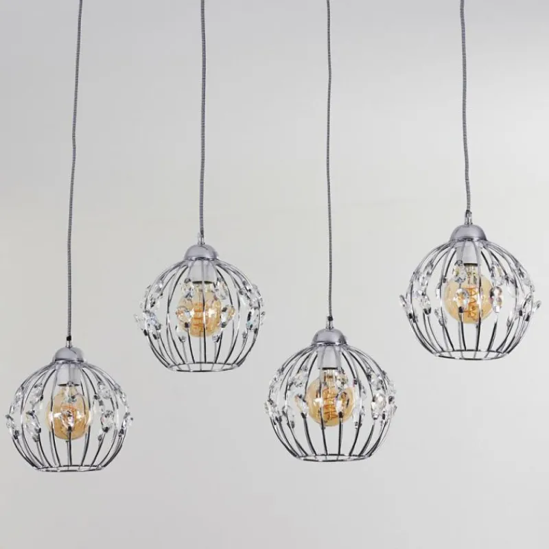 Luminaires Scandinaves-hofstein Suspension Tawasu Chrome, 4 lumières