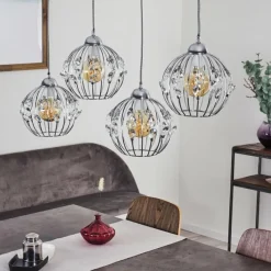 Luminaires Scandinaves-hofstein Suspension Tawasu Chrome, 4 lumières