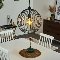 hofstein Suspension Tawasu Noir, 1 lumière