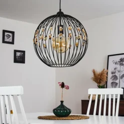 hofstein Suspension Tawasu Noir, 1 lumière