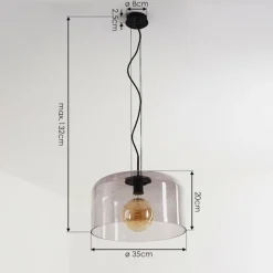Suspension Verre Fumé-hofstein Suspension Tembotalo Noir, 1 lumière