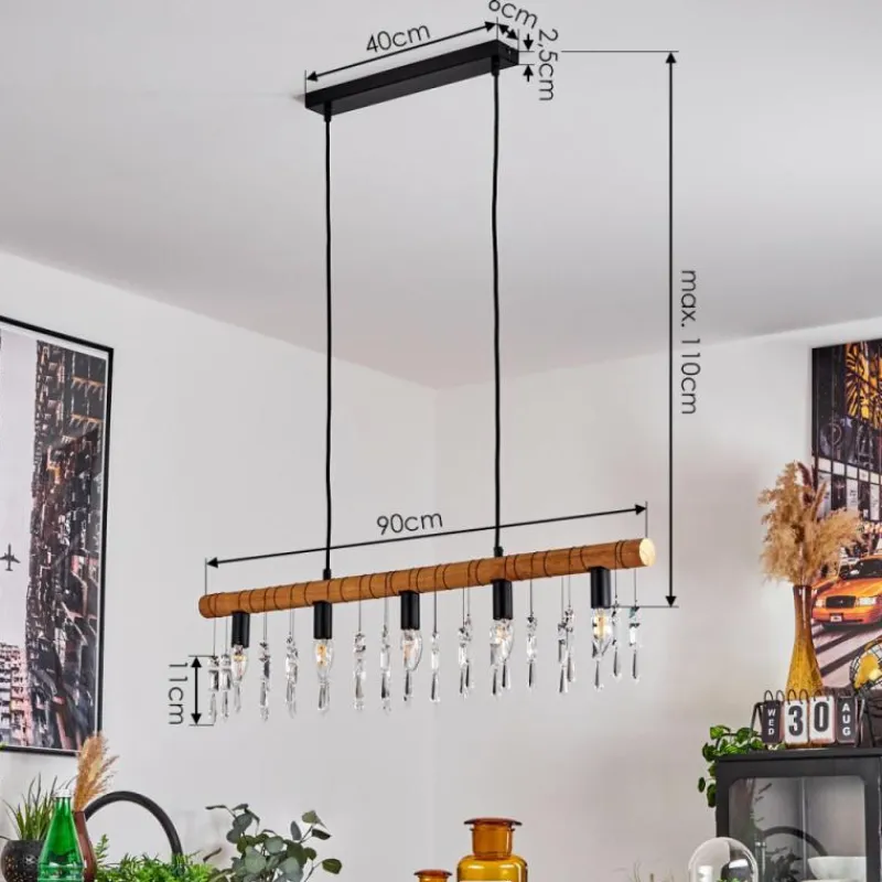 Luminaires Scandinaves-hofstein Suspension Tenche Écru, Noir, 5 lumières