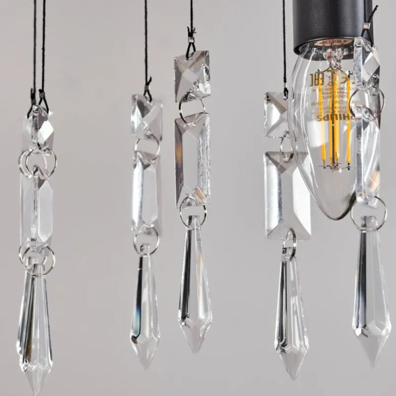 Luminaires Scandinaves-hofstein Suspension Tenche Écru, Noir, 5 lumières