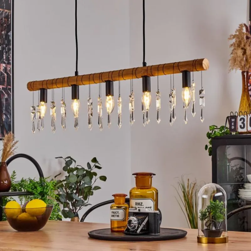 Luminaires Scandinaves-hofstein Suspension Tenche Écru, Noir, 5 lumières