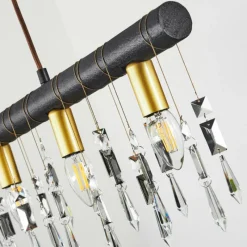 Lampes Dorées-hofstein Suspension Tenche Or, Noir, 5 lumières