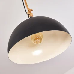 Lampes Vintages & Rétros-hofstein Suspension Teneru Bois foncé, Noir, 2 lumières