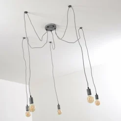 hofstein Suspension Tenna Gris, 5 lumières* Suspensions
