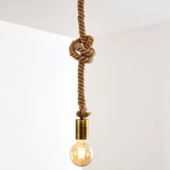 Luminaires Scandinaves-hofstein Suspension Tenna Kordel Vieux laiton, Brun, 1 lumière