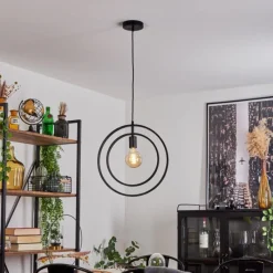 Lampes Vintages & Rétros-hofstein Suspension Tercel Noir, 1 lumière