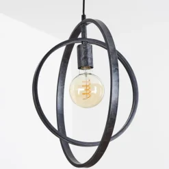 Lampes Vintages & Rétros-hofstein Suspension Tercel Noir, 1 lumière