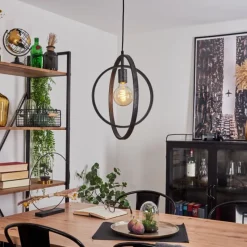 Lampes Vintages & Rétros-hofstein Suspension Tercel Noir, 1 lumière